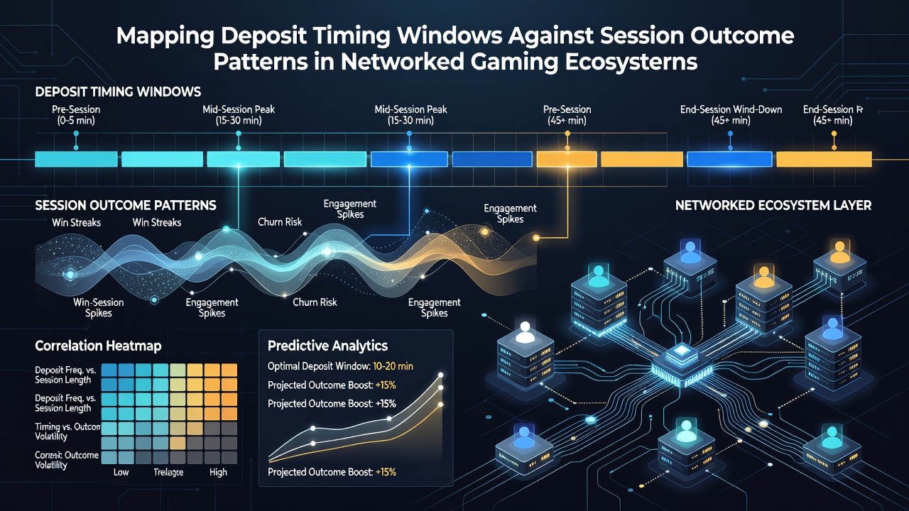 Charts illustrating correlations between deposit timing and session results in digital gaming environments