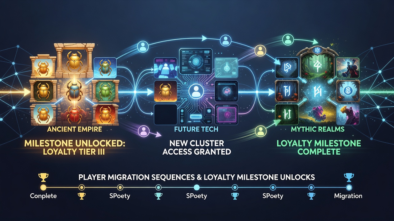 Data visualization of player flow between slot themes after loyalty unlocks