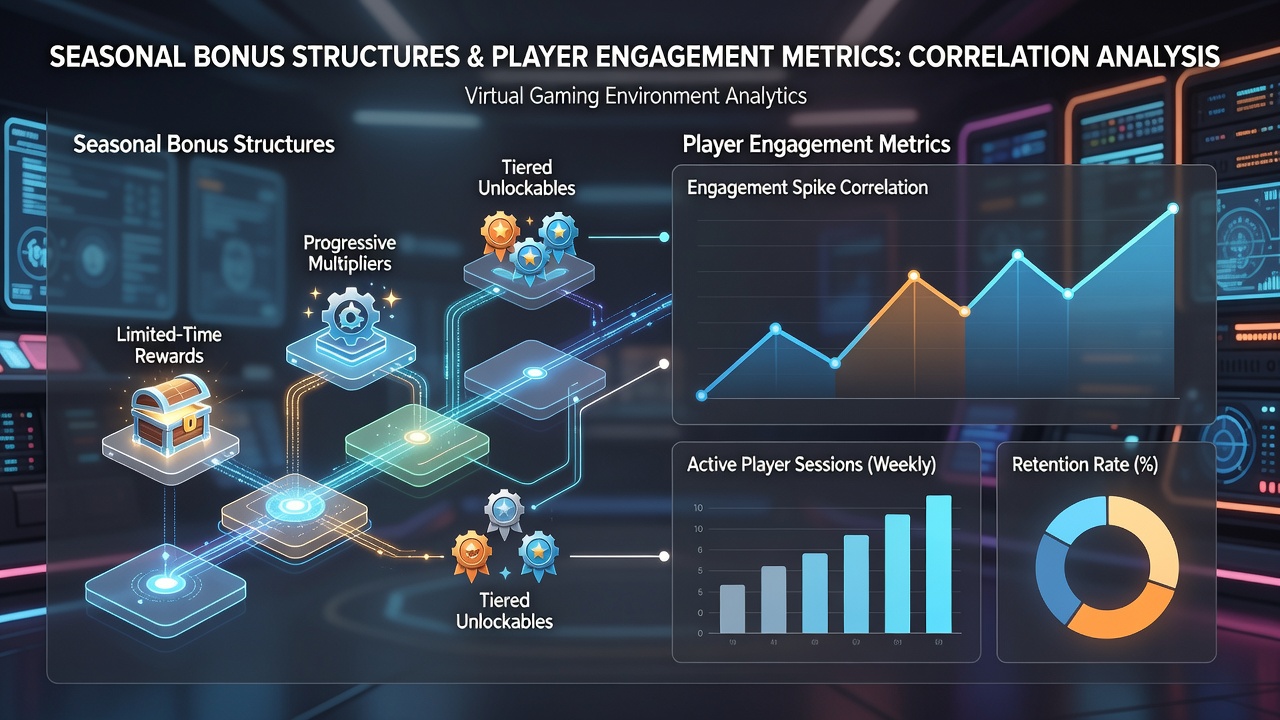 Analytics dashboard showing player engagement metrics during seasonal bonus campaigns in virtual casinos