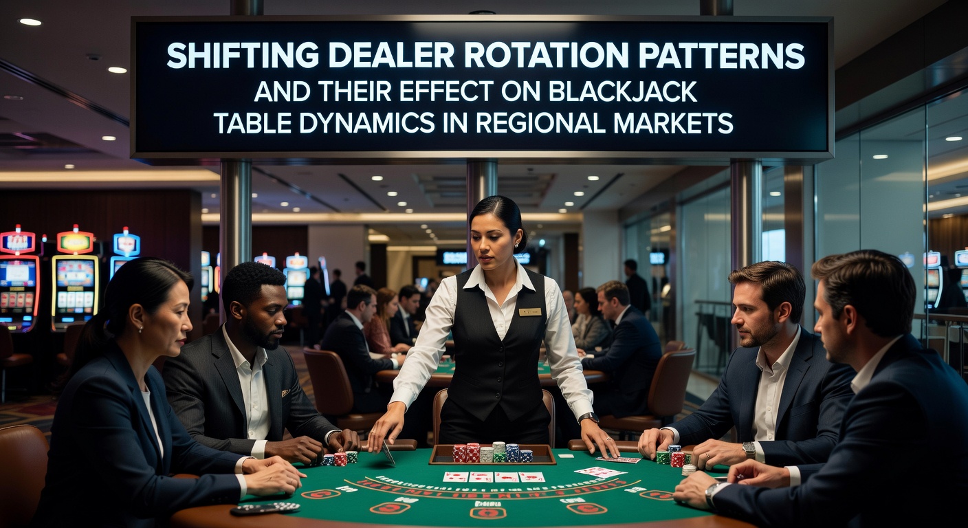 Blackjack table with dealers rotating during a busy shift in a regional casino