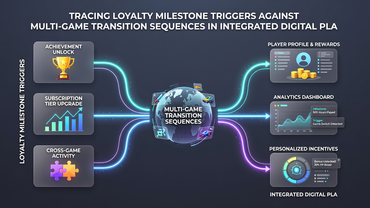 Analytics visualization of player game transition sequences and loyalty milestone achievement heatmaps